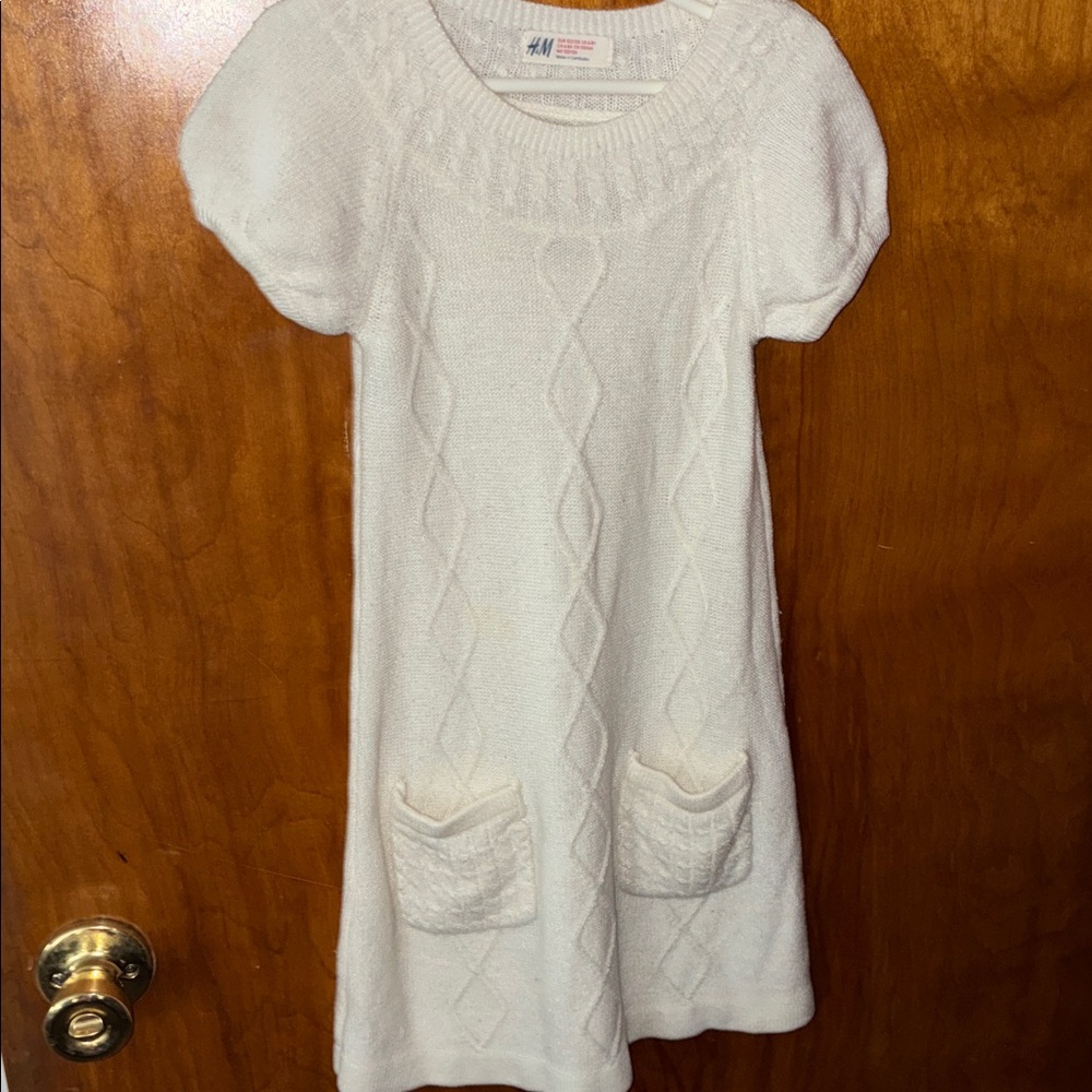 H&M Cream Knit Dress with Pockets